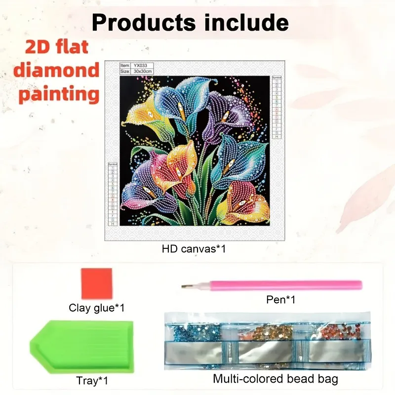 5D DIY Diamond Painting Set Color Calla Lotus Special Shape Diamond Artwork Gift Wall Decoration Home Decoration view 4