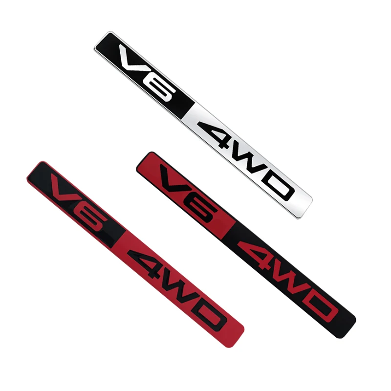 

Car Emblem Metal V6 4wd Badge Logo Body Decals Sticker For Hyundai Sonata I30 I20 Azera Elantra Santafe KIA K3 K5 Sportage Rio