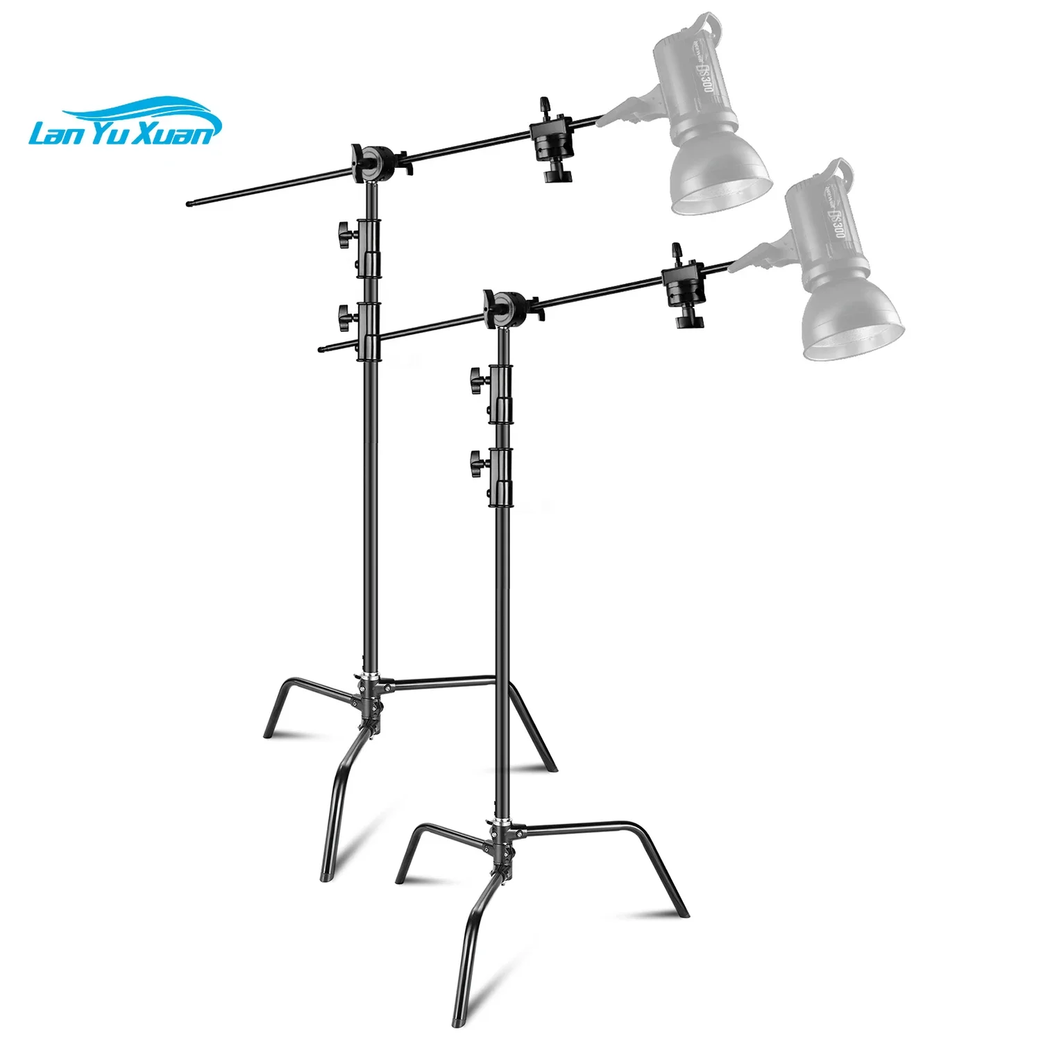 

Neewer 2-pack Heavy Duty Light Stand C-Stand - Max 10 feet/3 meters Adjustable with 3.5 feet Holding Arm and Grip Head