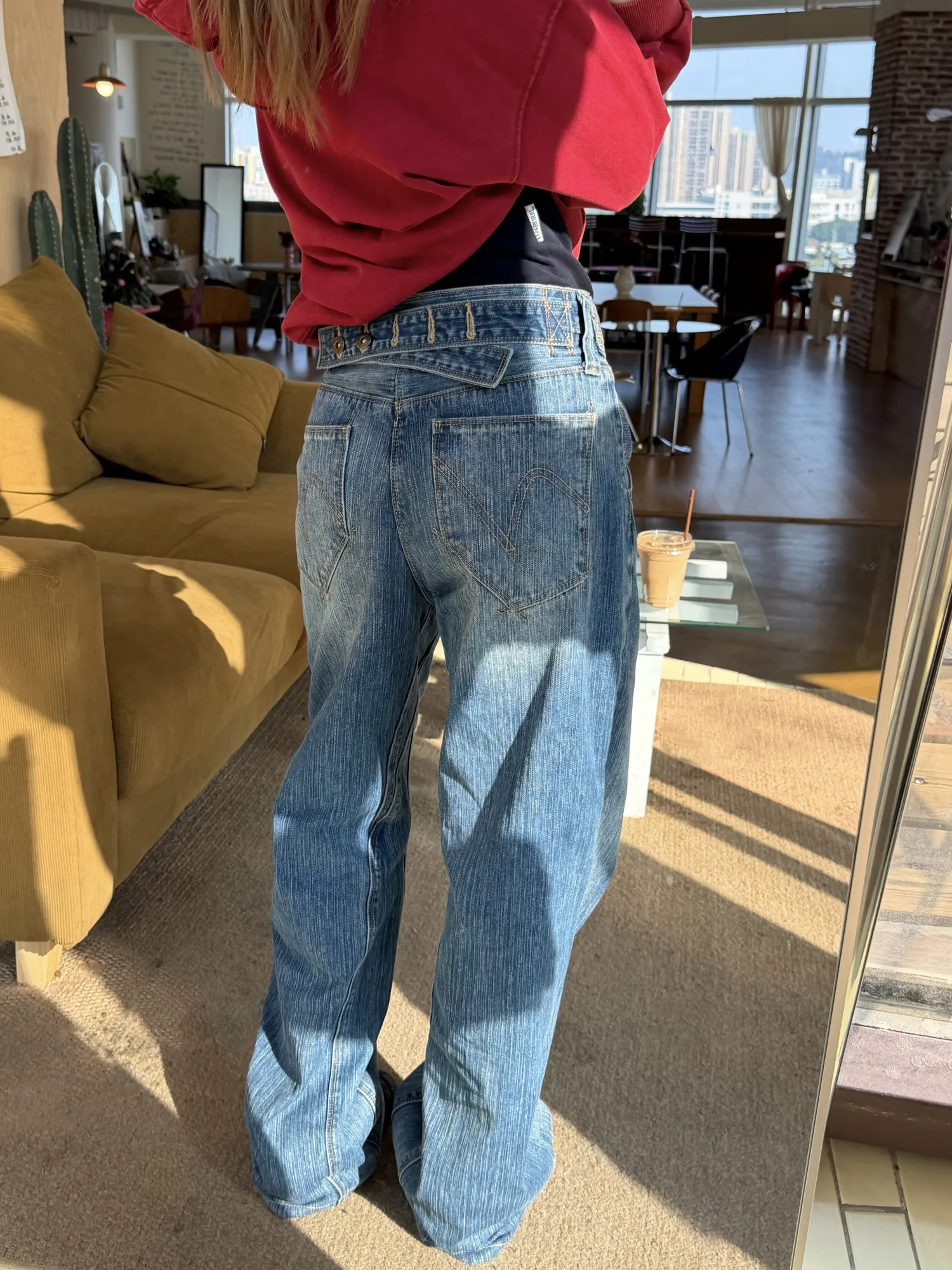 

Джинсы женские в стиле ретро, широкие, в пол, прямые, из денима, для весны и лета