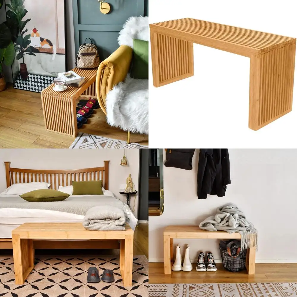 

Бамбуковая скамья в стиле фермерского дома (35 шт.) для столовой и прихожей, универсальная для использования в нескольких комнатах