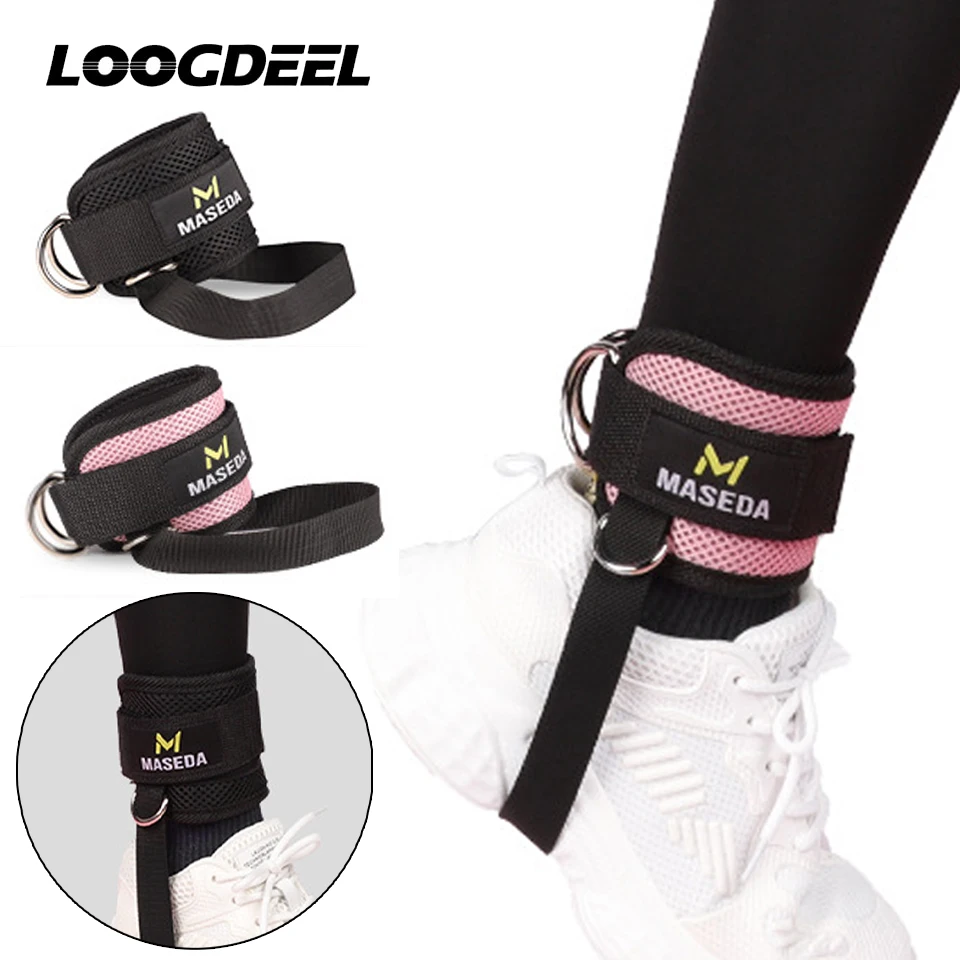 LOOGDEEEL 1Pcs Fitness Ankle Straps Adjustable Breathable Ankle Support Cable Padded Ankle Cuffs Exercise Workouts Legging Guard