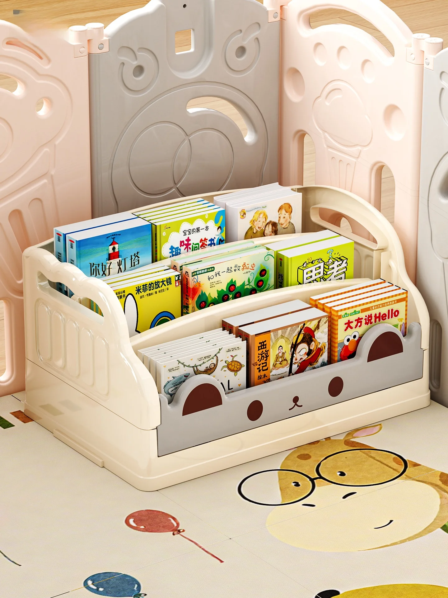 

Children's Bookelf Stand Children's Room Reading Picture Book Storage Ra Home Floor Book Display Organizer PP Material Ea...