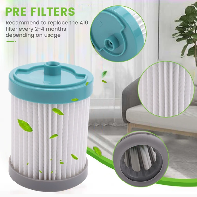 مجموعة مرشح بديلة لمرشحات المكنسة الكهربائية اللاسلكية Tineco A10 Hero/Master، A11 Hero/Master وفلتر Hepa