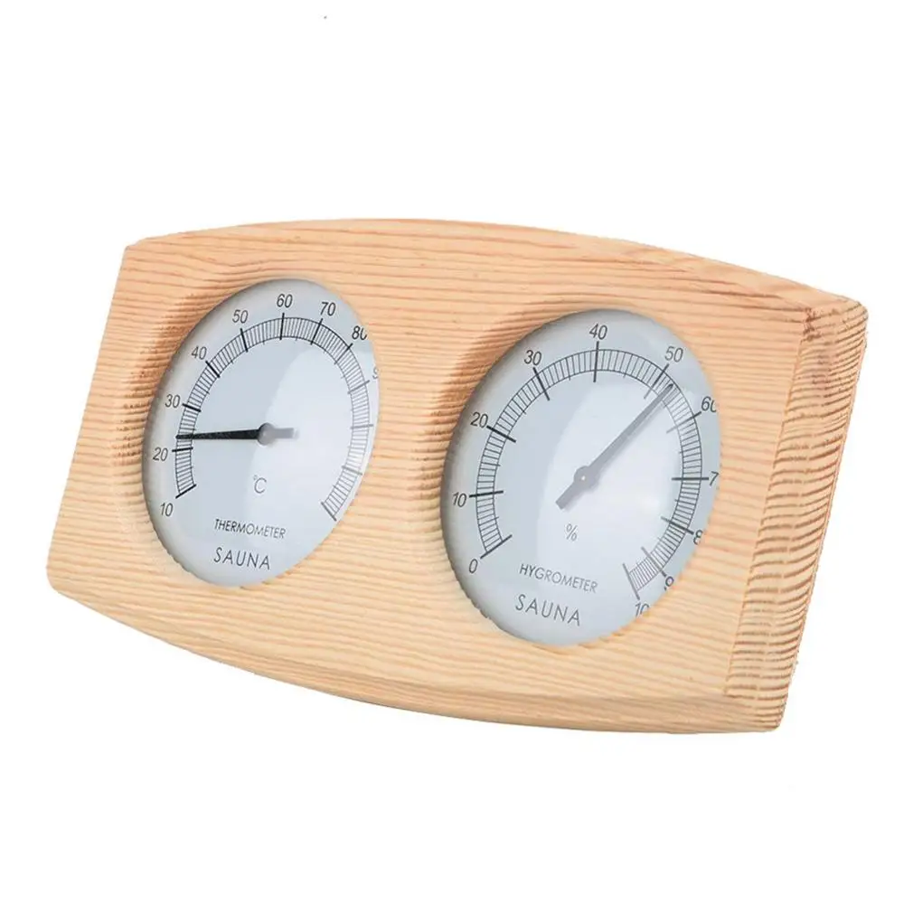 2 in 1 Sauna termometro in legno igrometro temperatura vapore misuratore di umidità Display analogico termometri appesi per interni