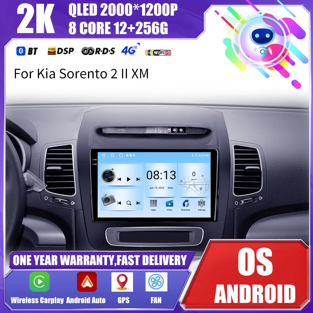 

Car Radio Multimedia Player For Kia Sorento 2 II XM 2012 - 2021 Wireless Carplay Android Auto 2 Din Head Unit Navigation Stereo