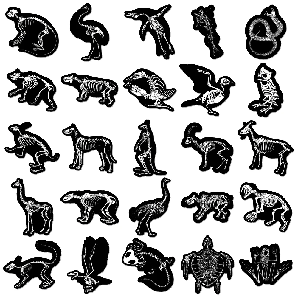 10/30/50pcs Vintage Animal Fossil Waterproof Stickers Laptop Motorcycle Phone Travel Luggage Decoration Sticker Kid Classics Toy