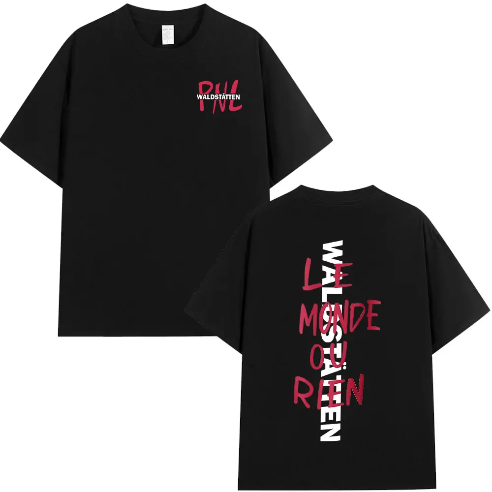 Rapper pnl que la família le monde chico álbum camiseta das mulheres dos homens hip hop moda manga curta camisetas de algodão casual t camisa topo