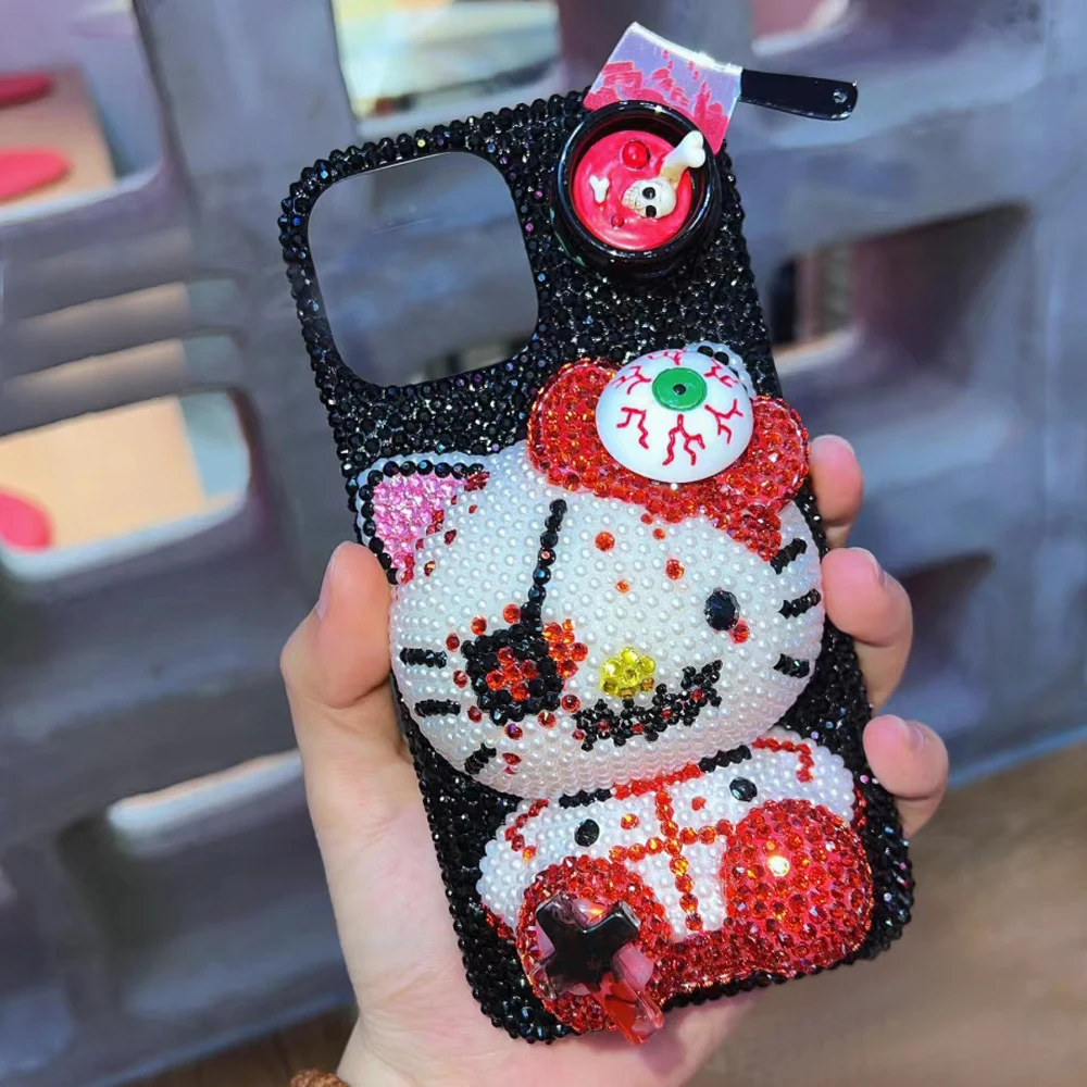 

Rhinestone Bling Crystal Phone Case Chain For iPhone 11 12 13 14 15Pro Max X Xs XR 7 8 Plus SE 2 3 10 Transparent Bumper Cover