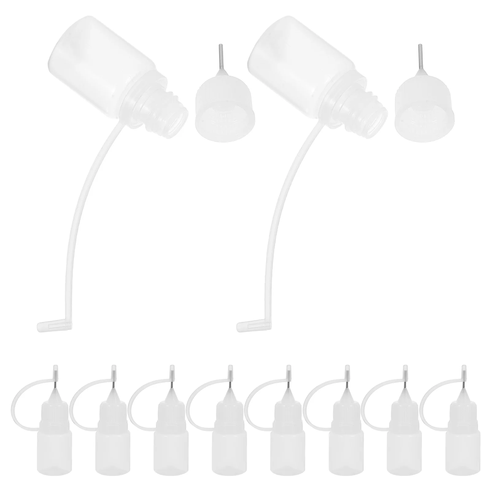 

10pcs Pinhole Addition Bottle Glue Dispenser Plastic Liquid Applicator Bottles Empty Tip Needle Squeeze Paint Craft Project