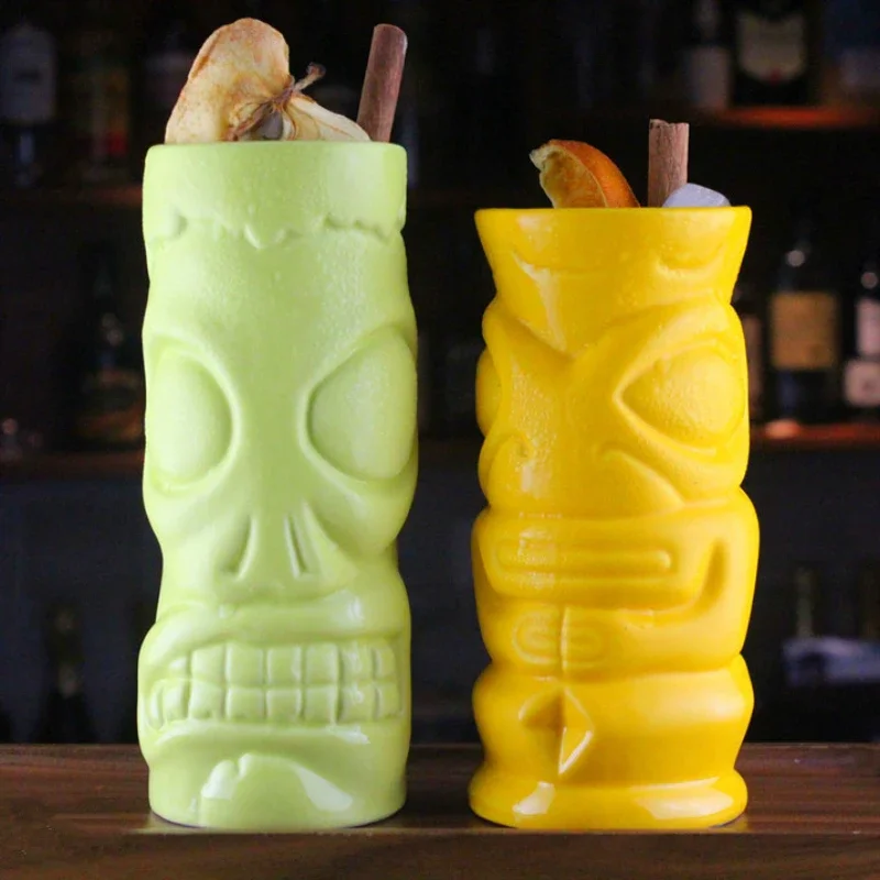 

Container Figurine 480ml/500ml Ceramic Tiki Cup Hawaiian Personalized Creative Bar Decor Tool Gift Drinkware Mug Home Decoration