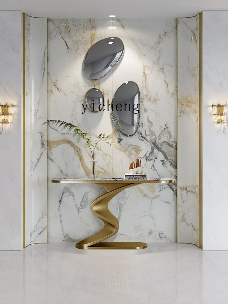 HSN marble luxury stone entrance table ultra-narrow entrance cabinet villa hotel corridor