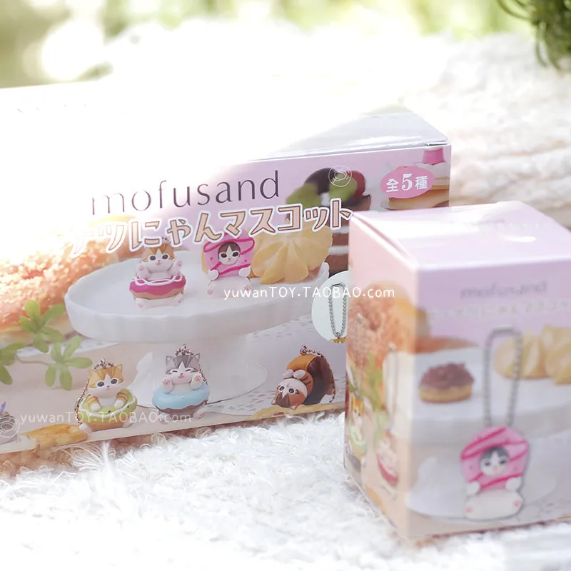 Mofusands Gatos: Juguetes de Caja Sorpresa, Serie de Colgantes con Forma de Donut, Lindos Colgantes de Gato con Diseño de Comida Deliciosa, Juguetes Coleccionables y Adornos