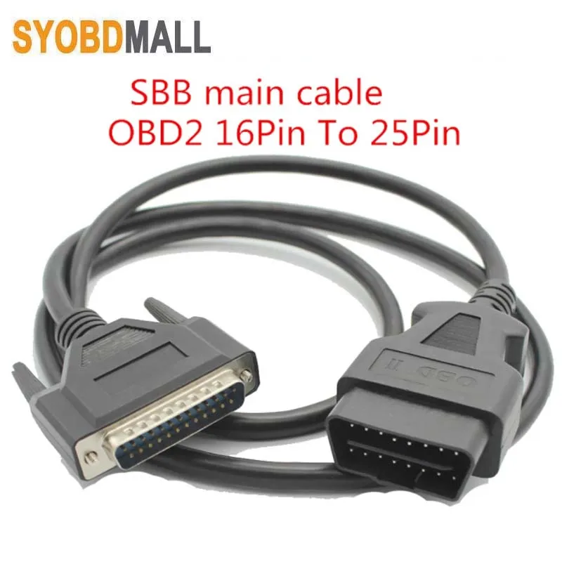 OBD2 16PIN TO DB 25PIN Cable for SBB Key Programmer Sbb V33 Key Prog DB25 PIN Convert to OBD 2 Main Test Cable Adapter Connector