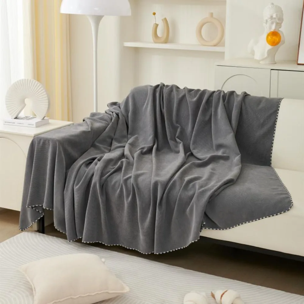 1pcs Double Sided Chenille Sofa Cover Home All Seasons Seat Cushion Blanket Solid Color Living Room Anti-cat Scratch Chair Mat