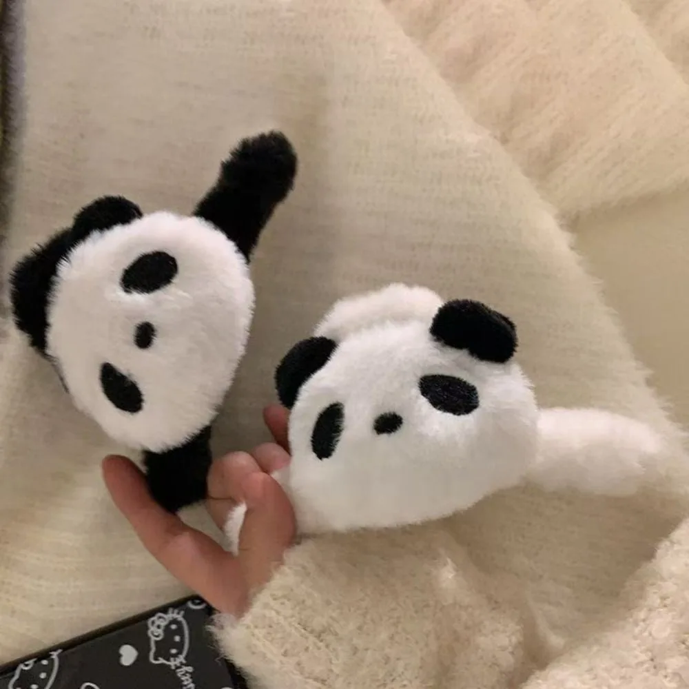 Cute Plush Panda Shark Hair Claw Women Large Size Cartoon Animal Acrylic Ponytail Holder Girls Fashion Hairpin Headwear Hairclip view 2