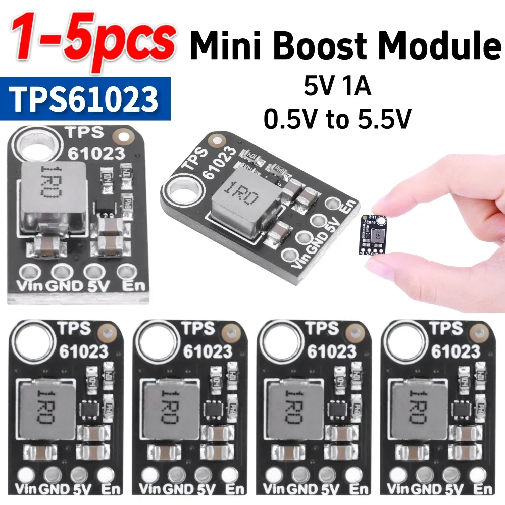 

TPS61023 Мини-модуль повышения напряжения 5 В 1 А Регулятор повышения напряжения Модуль повышения автоматического режима работы PFM от 2-5 В постоянного тока до 5 В