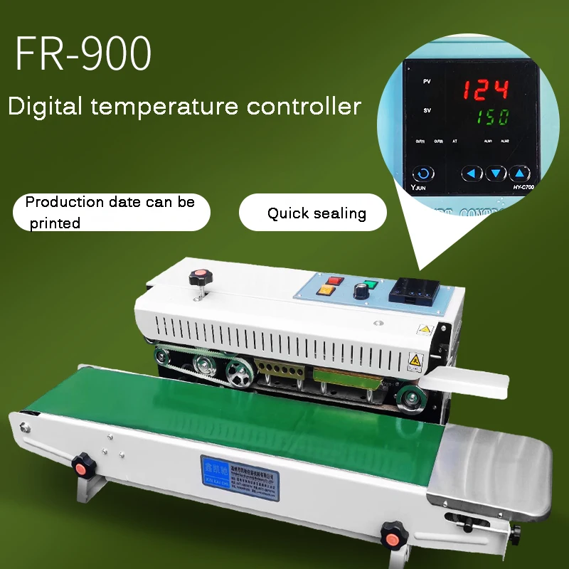 

FR770 Auto Horizontal Continuous Bag Sealing Machine FR-900 Plastic Bag Band Sealing Machine Sealer Electric Bag Sealer