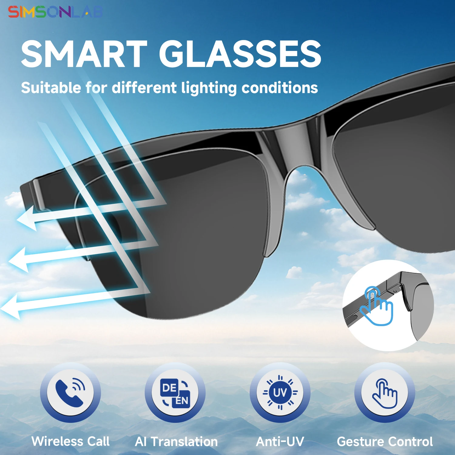 نظارات ذكية جديدة للترجمة F06 للملاحة الصوتية IP4 UV عدسات واقية سماعات مكالمات لاسلكية نظارات شمسية للرجال لشاومي