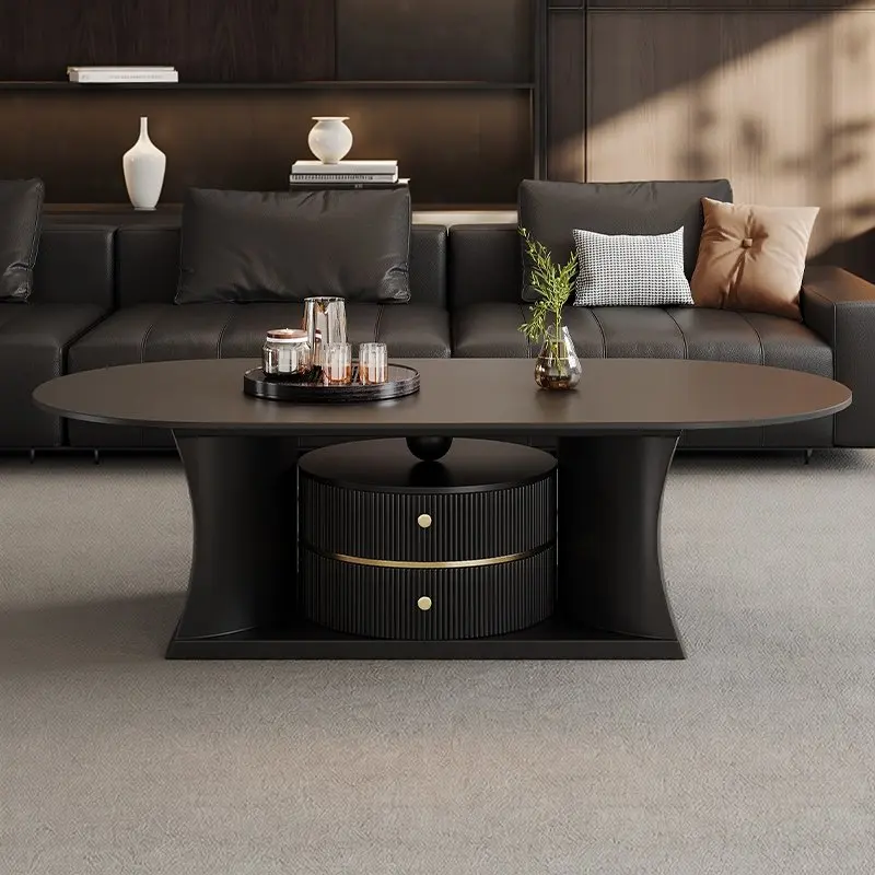 

light luxury style slate coffee table oval living room home small apartment creative designer high-end coffee table table