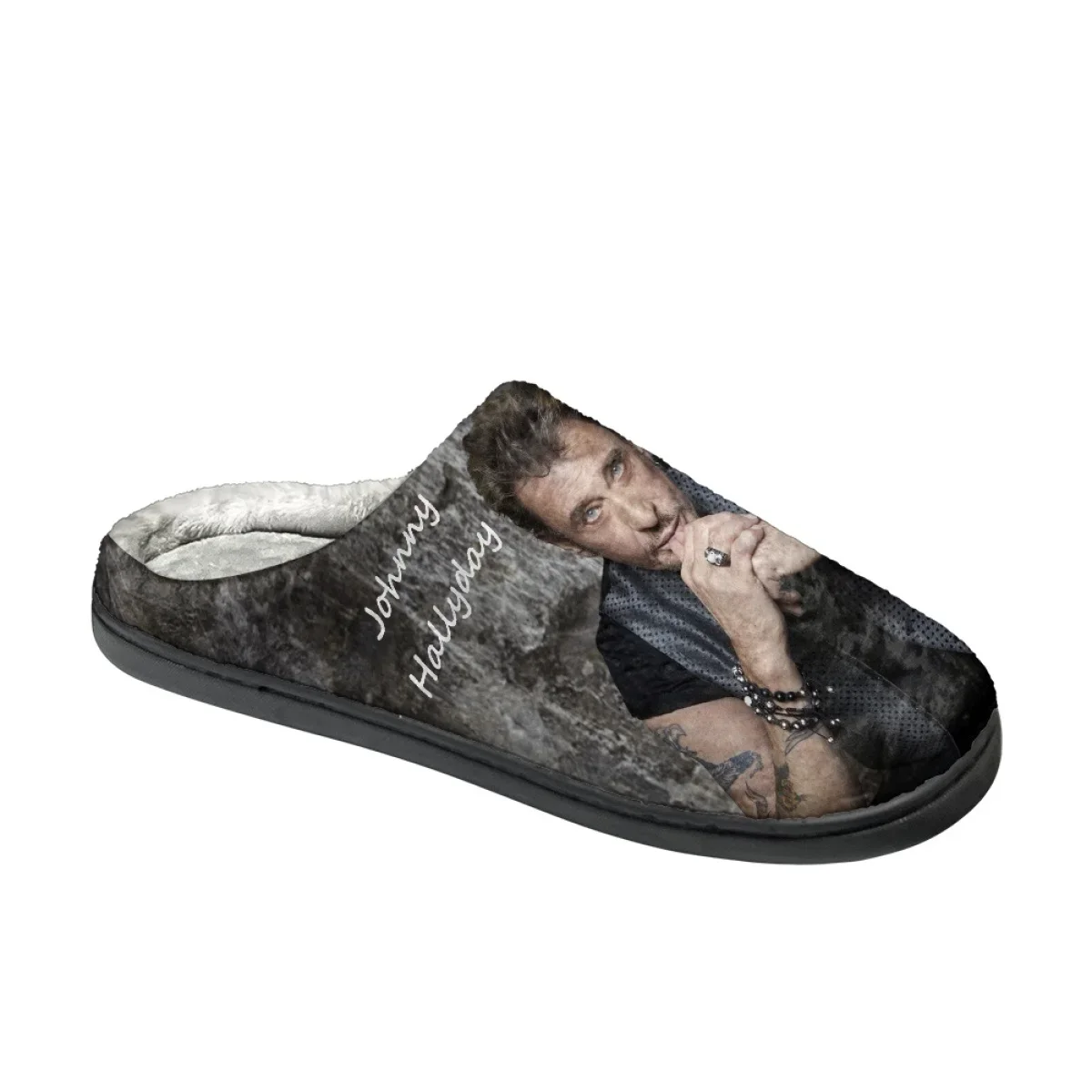 Polyester Cotton Slippers Women Men Home Shoes Simple Non-slip Slides Singer IndoorSinger Johnny Hallyday Footwear Custom Made