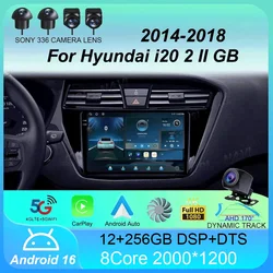 Android 16 Car Radio Carplay Auto 2K Screen Multimedia Video Player For Hyundai i20 2 II GB 2014 - 2018 2 din Autoradio Stereo