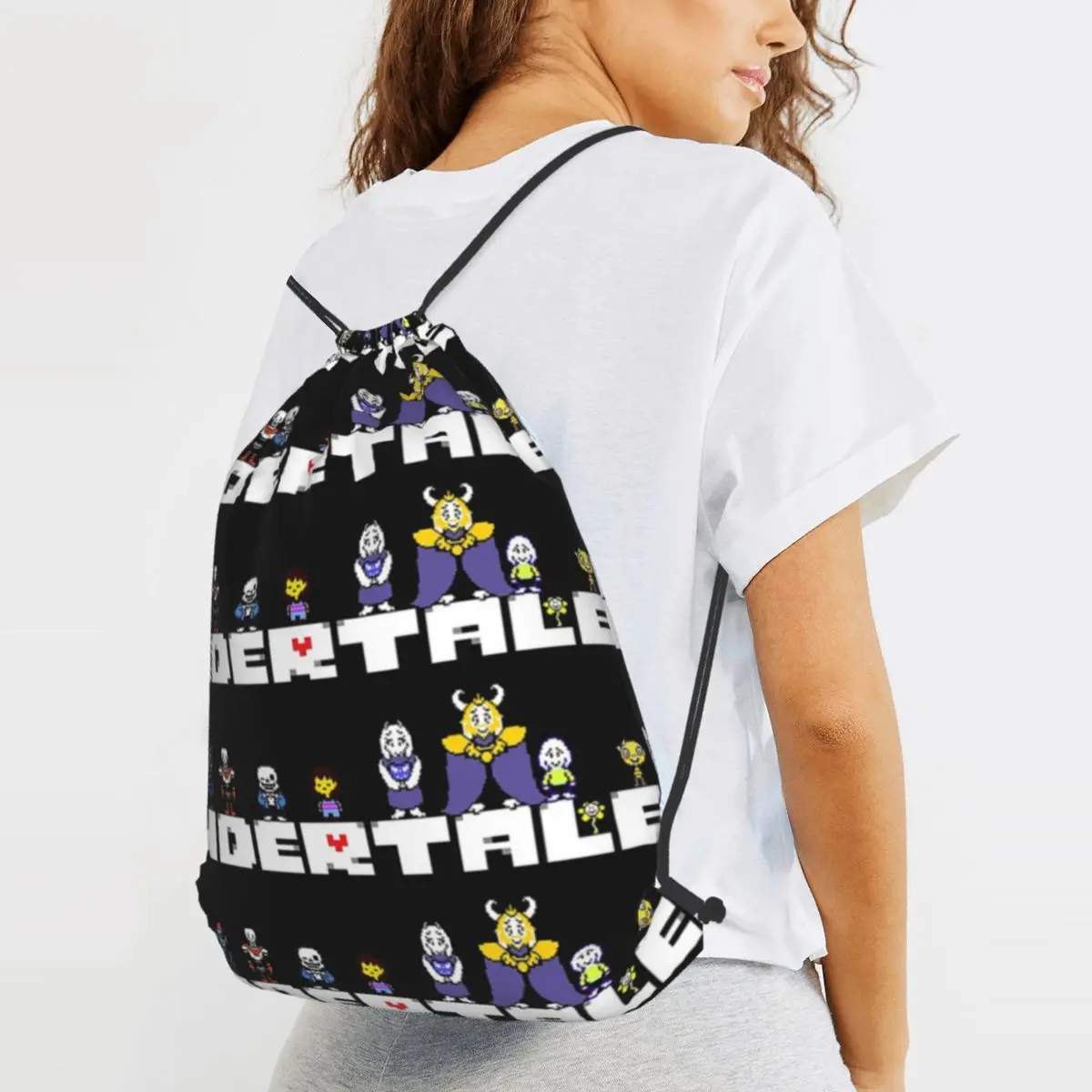 

Graphic Video Game Undertale Monster Friend Backpacks Multi-function Drawstring Bags Sports Bag Book Bags for Travel Students