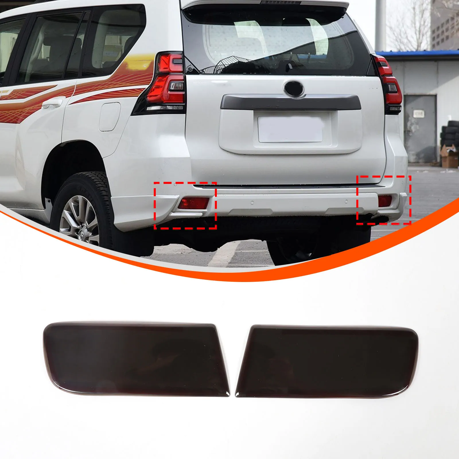 ABS Transparent Gray Car Rear Fog Light Lamp Smoke Trim Sticker For Toyota Land Cruiser Prado 2010-2023 Car Accessories