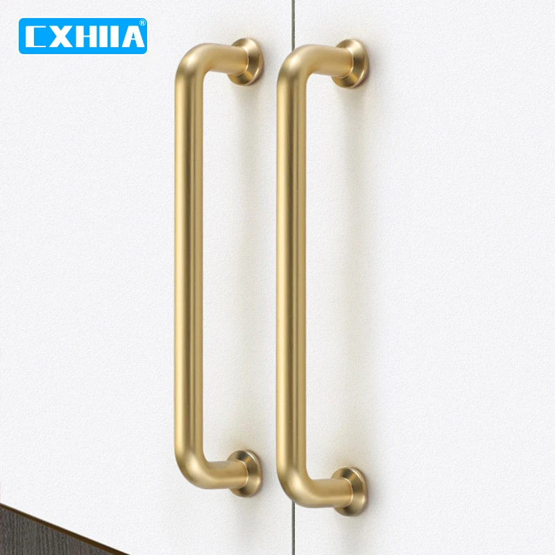 CXHIIA American Golden Light Luxury Cabinet Wardrobe Handle Modern Minimalist High End Cabinet Door Drawer Cabinet Door Handle