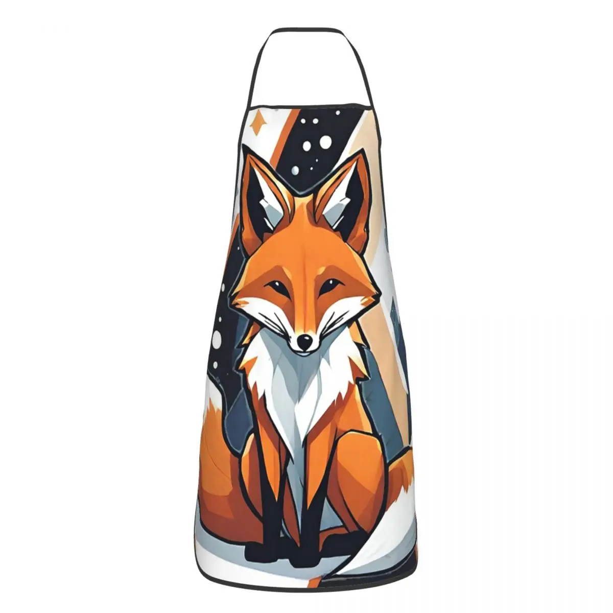 Smiling Geometric Fox Aprons Chef Cooking Tablier Waterproof Bib Kitchen Cleaning Pinafore for Women Men Painting