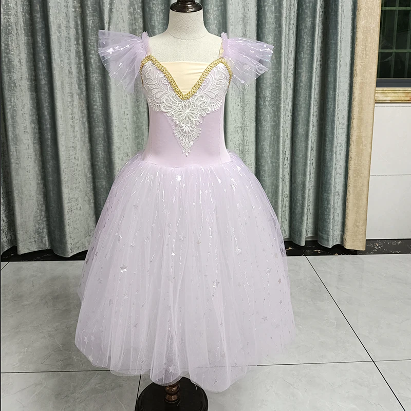 White Pink Long Romantic Ballet Tutu Girl Women Ballet Costume Performance Ballet Dance Dress Girls Tutu Skirts Tulle Dance Wear