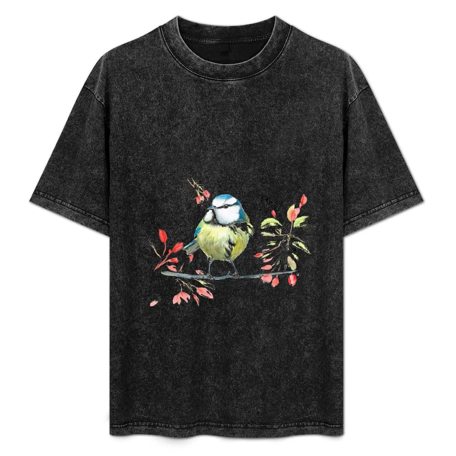 

Spring Bluetit T-Shirt Classic Print Short Sleeve Shirt