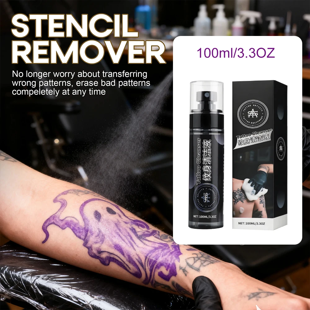 100ML Tattoo Cleaner Spray Press Type Stencil Remover Quick Cleaning for Tattoo Artists Transfer Paper