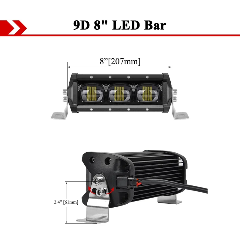 9D Lens Flood Beam LED Werklichtbalk Offroad 4x4 Bumper LED Rijlicht SUV Auto Truck ATV Dak LED Werklamp