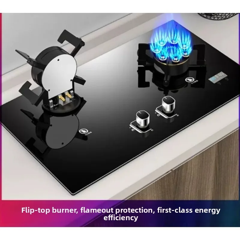 Double Burner Gas Stove for Home Tabletop Built in Strong Flame Support Natural Gas LPG Kitchen Cooktop