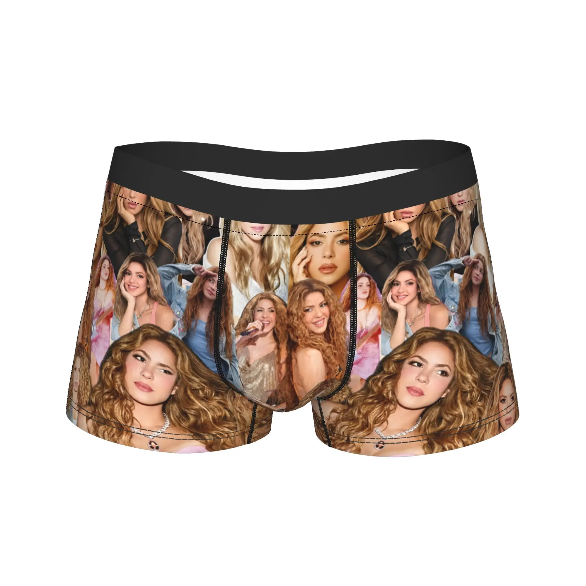 Shakira Colombian Singer Men Underwear  Boxer Briefs Shorts Panties Funny Soft Underpants for Homme Plus Size