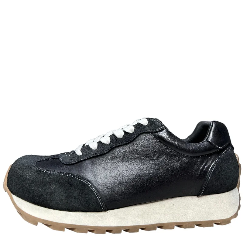 

Мужская обувь из мытой лошадиной кожи, дизайн с неровным носком, повседневная спортивная обувь, сшитая вручную обувь из конской кожи, увеличивающая рост