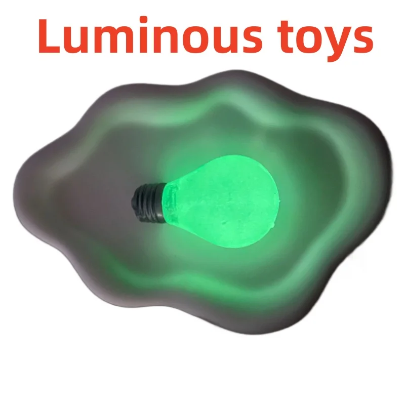 Light Bulb Shaped Luminous Squeeze Toy Children\'s Toys for Stress Relief Novelty Funny Decompression Birthday Gift Party Hobbies