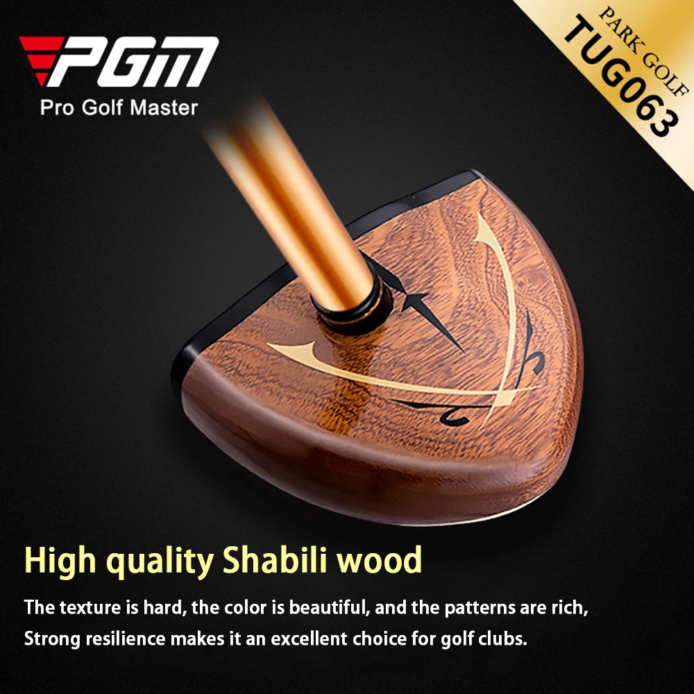 PGM Single Park Golf Club Low Center Gravity Carbon Shaft Men and Women\'s Golf Putter TUG063 Wood Carbon Fiber Brass Club Head