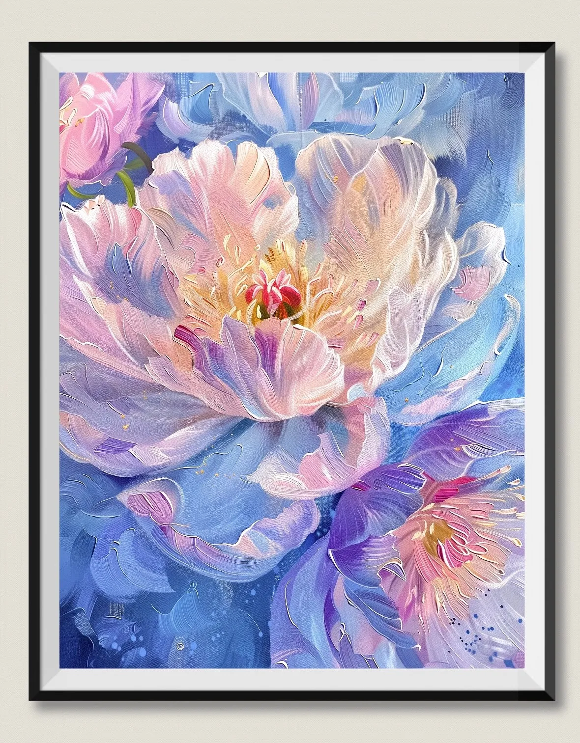 Cotton Thread Gradient Peony Cross Stitch Kit, Cute Animal Fabric, Handmade Home Decoration Iris