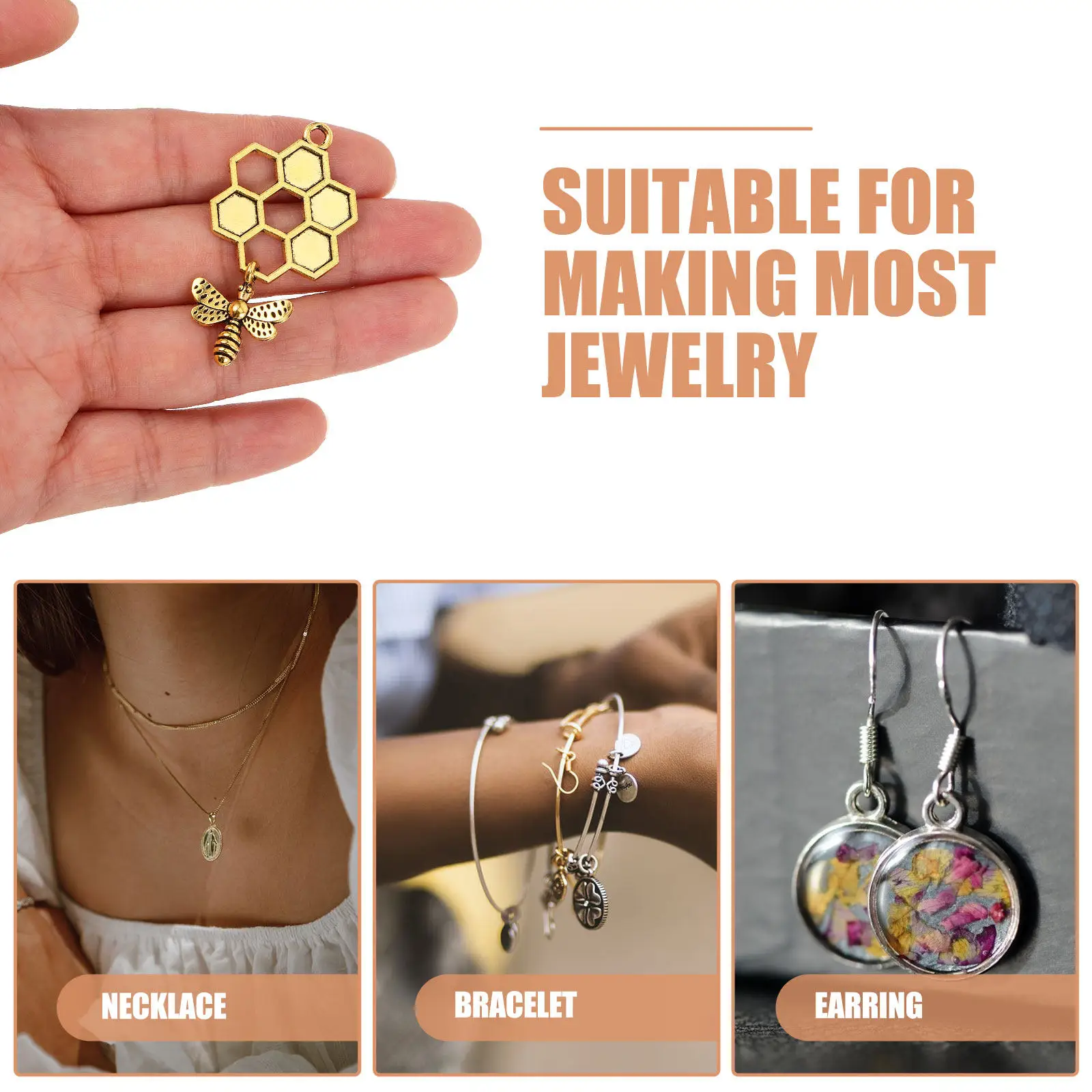 Pendant DIY Jewelry Accessories Making Charms Necklace Alloy Halloween Christmas Bee Honeycomb Pendant Craft Pendant Pcs