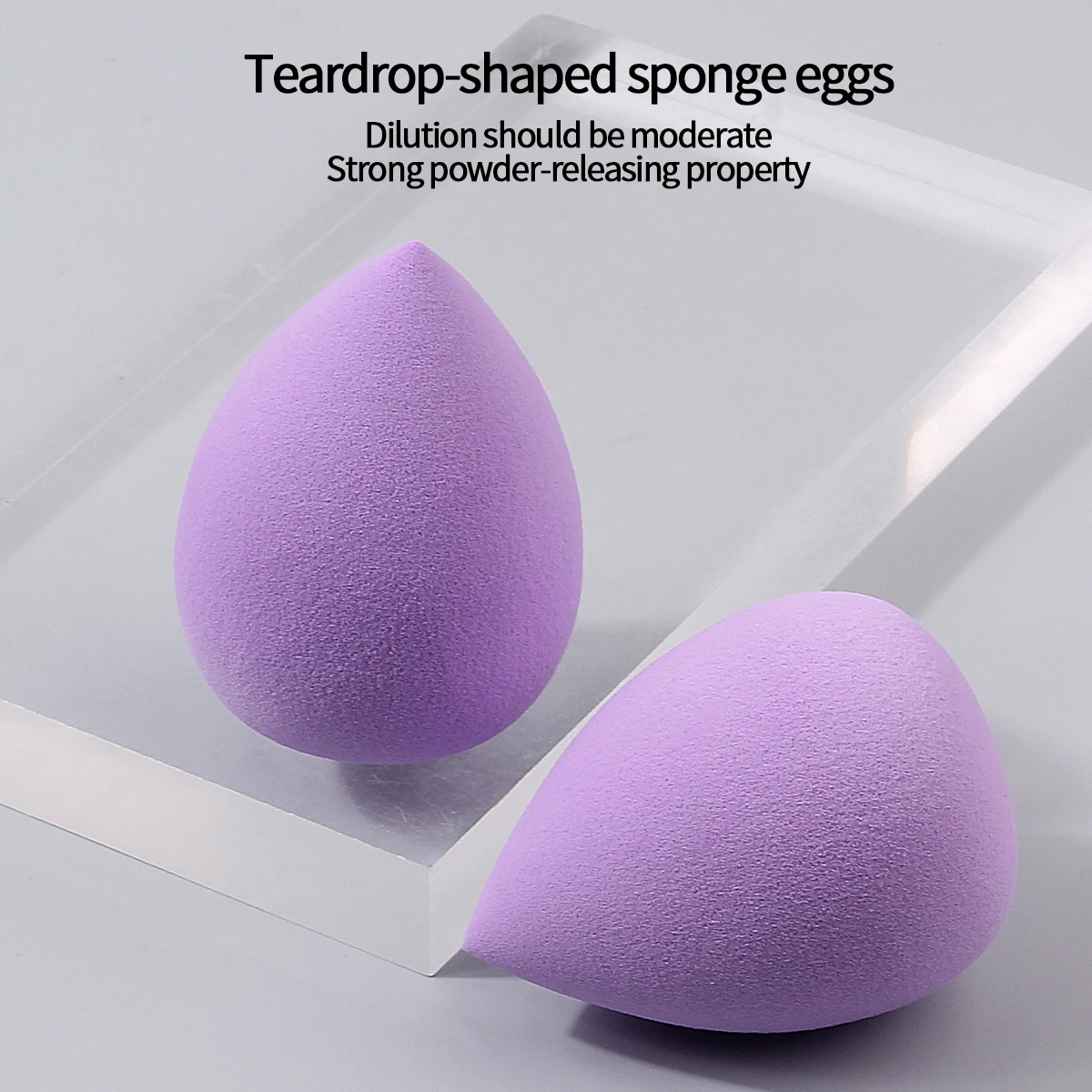 12/20/25/30/50/100 Uds. Esponja de maquillaje púrpura de gran tamaño más vendida huevo de belleza herramienta de maquillaje facial de doble propósito seco y húmedo