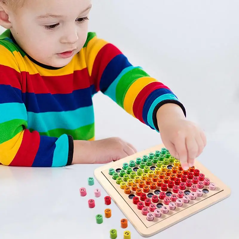 Jouets en bois pour cent planches de comptage, 1 à 100, jouet éducatif et d'apprentissage des maths, nombres de 1 à 100