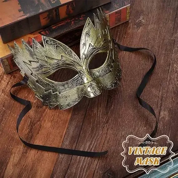 Exquisite Vintage Masquerade Mask For Men Serrated Mask Cosplay Headgear Halloween Night Dance Party Adult Masquerade Mask