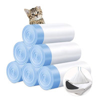 Cat Litter Box Liners Cat Toilet Garbage Bag Drawstring Thickened Cat Collection Storage Poop Bags Size 67x40cm Pet Supplies