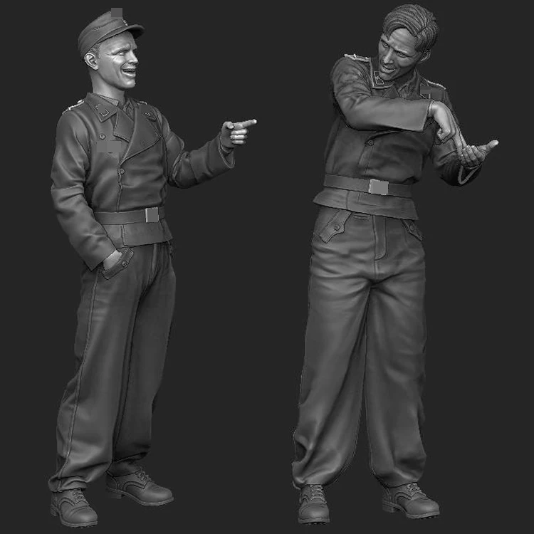 1/35 tank soldier joking, Resin Model Soldier, GK, World War II military theme, Unassembled and unpainted kit