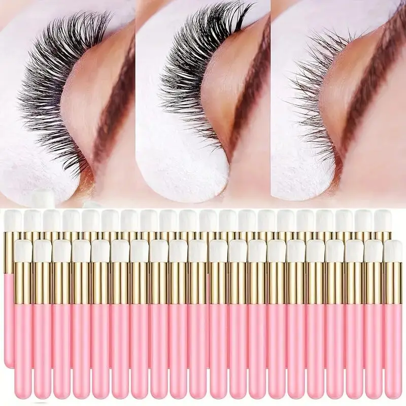 10/20/50/100pcs Deluxe Lash ชุดแปรงทําความสะอาด-Gentle Eyelash แชมพูแปรงสําหรับส่วนขยาย,Peel Off Blackhead Remover,แต่งหน้า