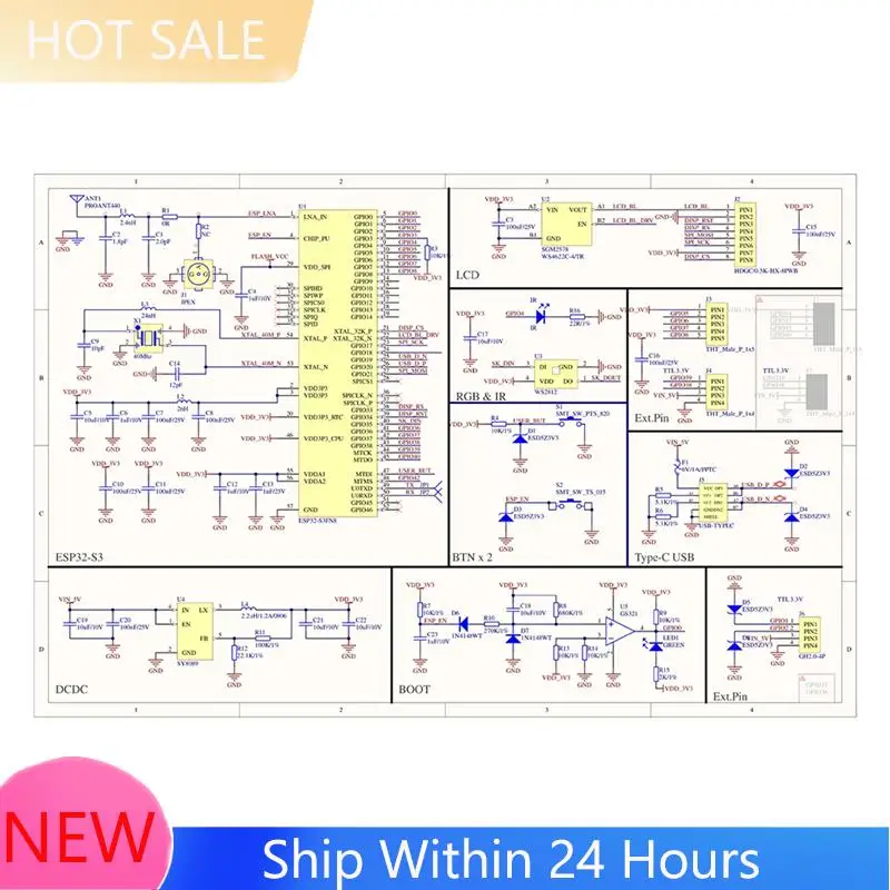 ~ 【EN stock】 Kit de desarrollo ATOMS3 Lite ESP32S3 Iot, integración AI, programación inalámbrica para aprendizaje y creación de prototipos