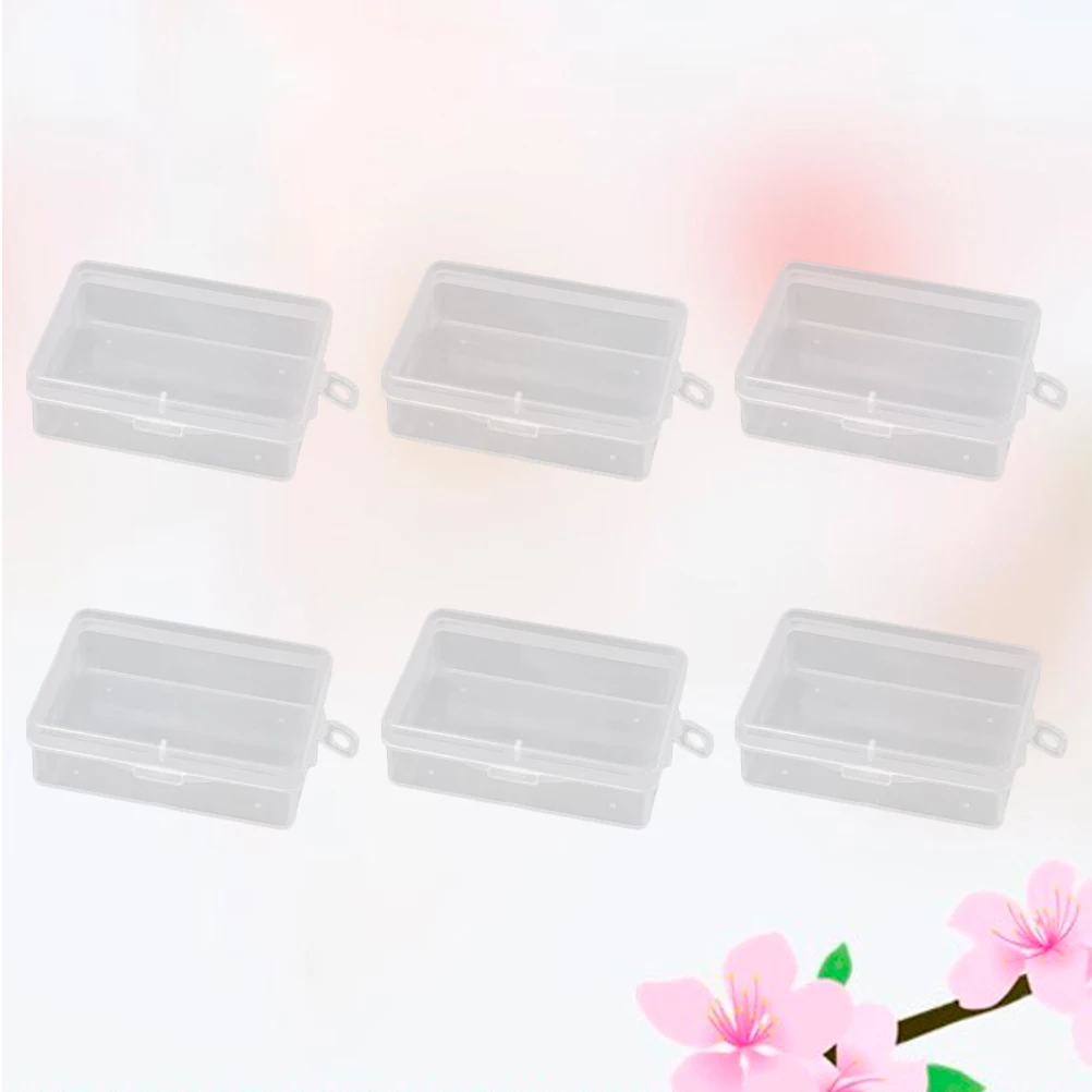 

6pcs Plastic Storage Boxes Small Clear Containers Mini Transparent Cases for Jewelry Organizer Parts Holder