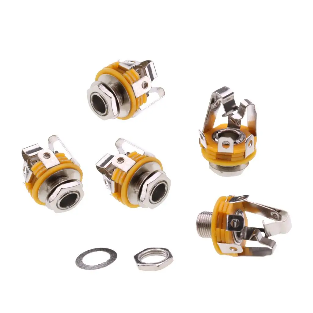 

5x 1/4 "6,35 мм стерео входная выходная розетка для бас-гитары электрогитары